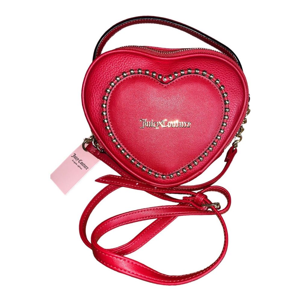 Juicy Couture “Love Never Dies” Mini Crossbody Purse Hot Red Gold Studs NWT